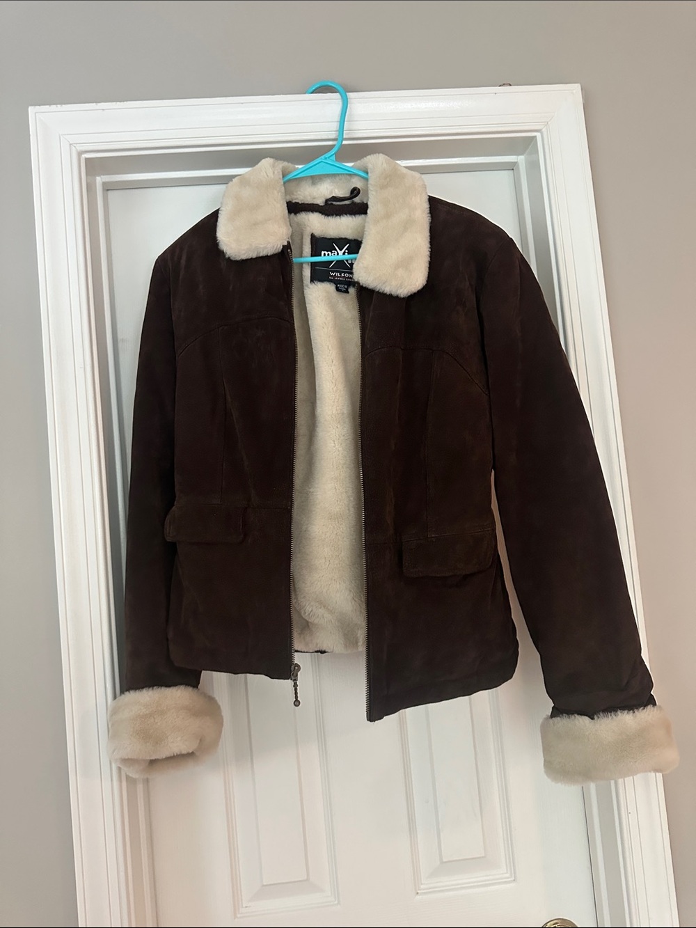 Wilson’s maxima suede fur lined jacket